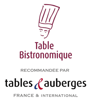 Logo for Table Bistronomique with a chef hat icon and the phrases 'Table Bistronomique', 'Recommandée par', 'tables & auberges', and 'France & International'